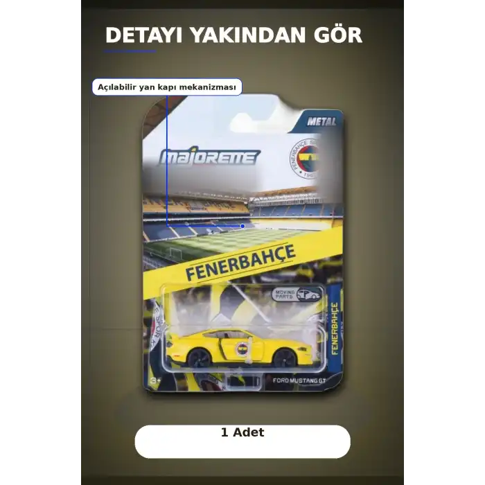 1 Adet Sarı-Lacivert 1:64 Die-Cast Metal Model Araba 7.5 cm Fenerbahçe Koleksiyon BX-313390