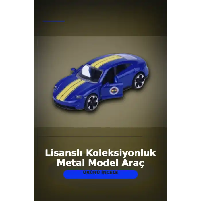 1 Adet Sarı-Lacivert 1:64 Die-Cast Metal Model Araba 7.5 cm Fenerbahçe Koleksiyon BX-313390