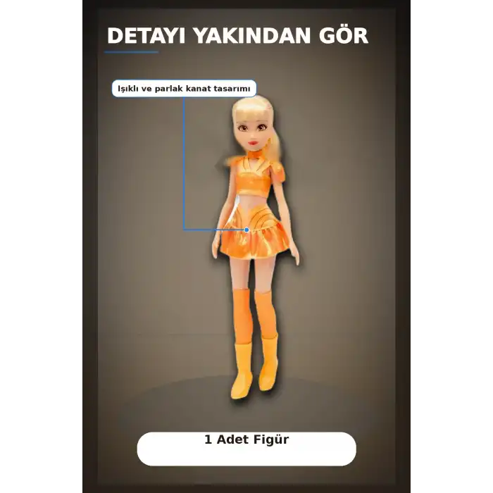 Işıklı Kanatlı 27 cm Winx Peri Figürü - Tekli Paket (Rastgele Model Gönderilir) BX-313392