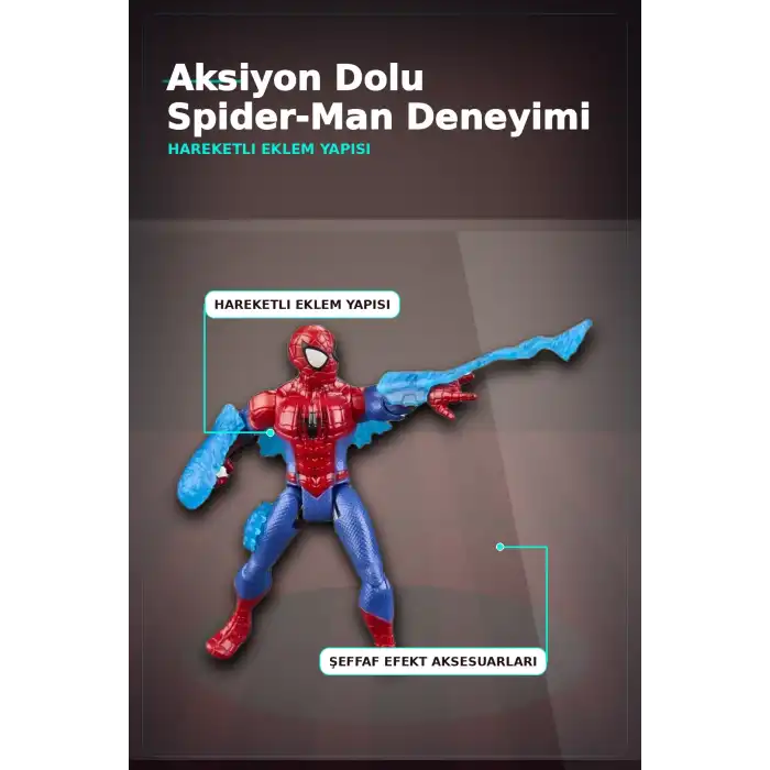 Marvel Spider-Man ActionVerse 12 cm Aksiyon Figürü - Hareketli Eklem ve Aksesuarlı Süper Kahraman Oyun Seti