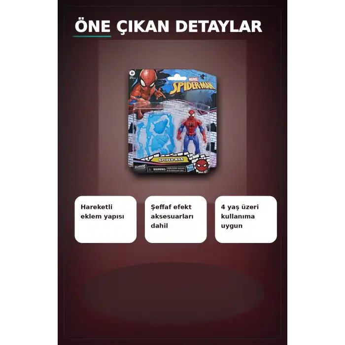 Marvel Spider-Man ActionVerse 12 cm Aksiyon Figürü - Hareketli Eklem ve Aksesuarlı Süper Kahraman Oyun Seti