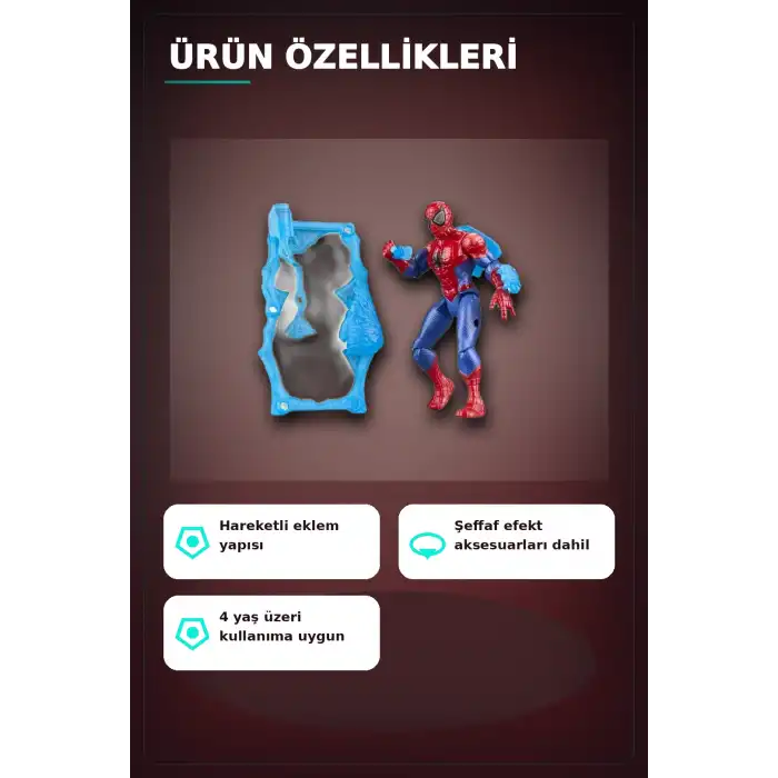 Marvel Spider-Man ActionVerse 12 cm Aksiyon Figürü - Hareketli Eklem ve Aksesuarlı Süper Kahraman Oyun Seti