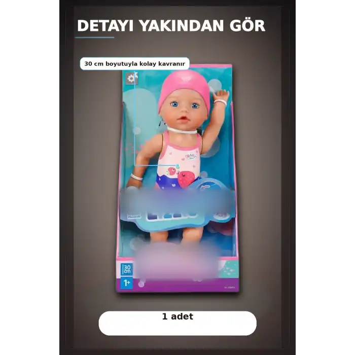 Pilsiz Çalışan Yüzen Oyuncak Bebek Lizzie 30 cm - Su Geçirmez Kız Çocuk Hediyesi BX-313396