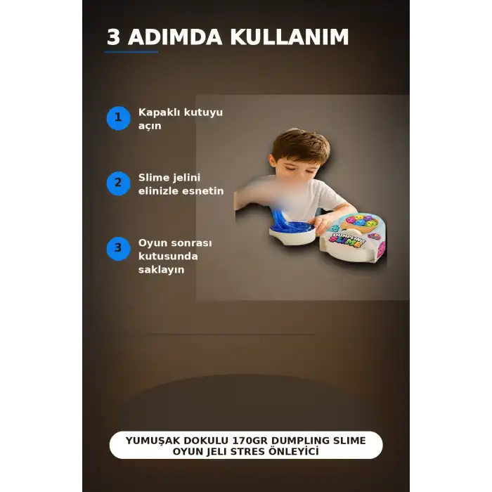 Yumuşak Dokulu 170gr Dumpling Slime Oyun Jeli Stres Önleyici Çocuk Aktivite Hamuru BX-313397