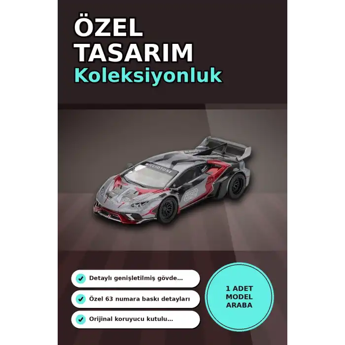 1/64 Metal Diecast LB Works Lamborghini Huracan GT Ronin - Tekli Koleksiyonluk Model Araba BX-313399