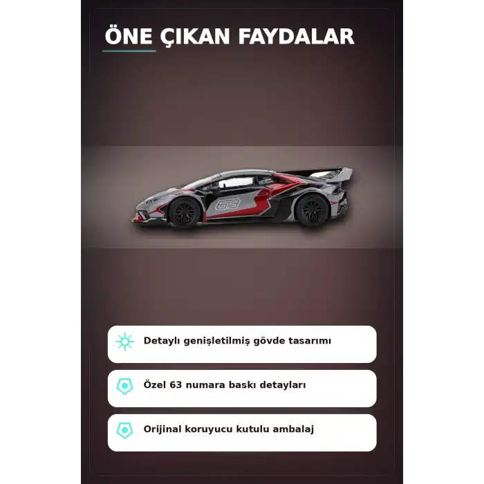 1/64 Metal Diecast LB Works Lamborghini Huracan GT Ronin - Tekli Koleksiyonluk Model Araba BX-313399