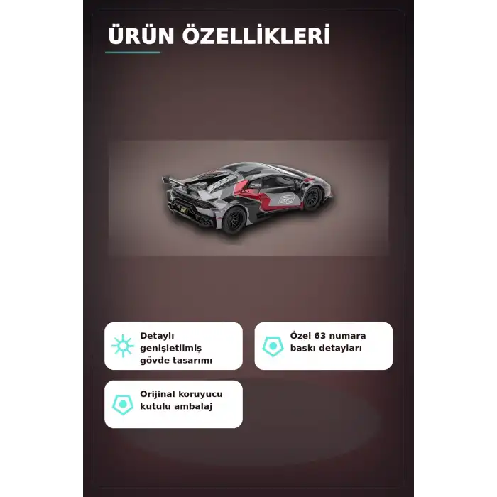 1/64 Metal Diecast LB Works Lamborghini Huracan GT Ronin - Tekli Koleksiyonluk Model Araba BX-313399