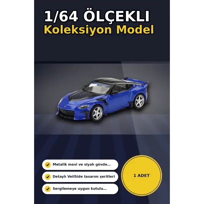 Mavi Metal 1/64 Nissan Z VeilSide FFZ400 Model Araba - Koleksiyonluk Diecast BX-313400