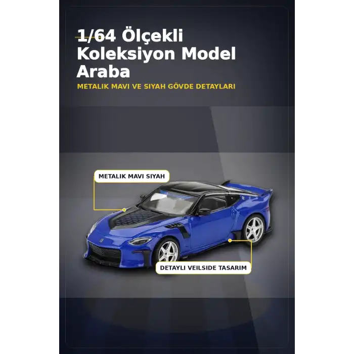 Mavi Metal 1/64 Nissan Z VeilSide FFZ400 Model Araba - Koleksiyonluk Diecast BX-313400