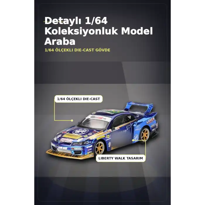 LBWK Formula Drift 1/64 Nissan S15 Silvia Model Araba - Liberty Walk Replica BX-313402