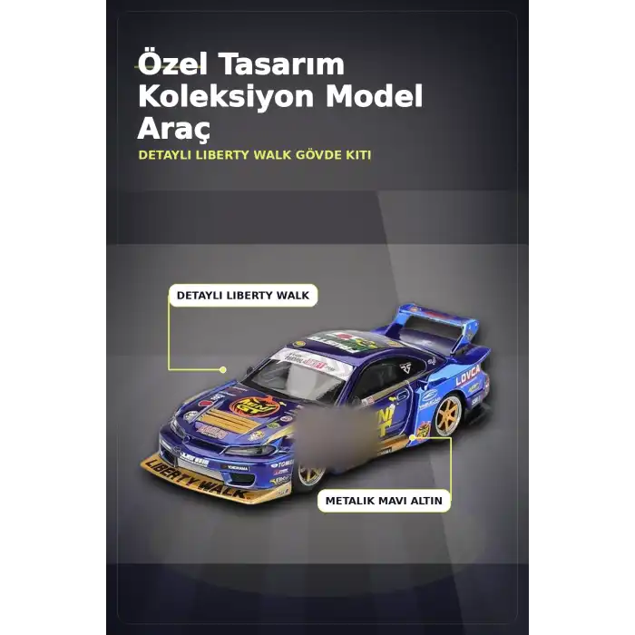 Halloween Temalı 1/64 Nissan S15 Silvia Diecast Model Araba, Koleksiyonluk Parça BX-313404