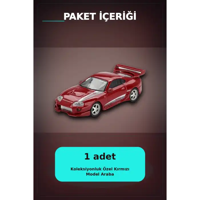 Diecast 1/64 VeilSide Combat V-I Toyota Supra Kırmızı Model Araba - Tekli Kutu BX-313405