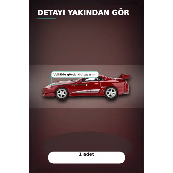 Diecast 1/64 VeilSide Combat V-I Toyota Supra Kırmızı Model Araba - Tekli Kutu BX-313405