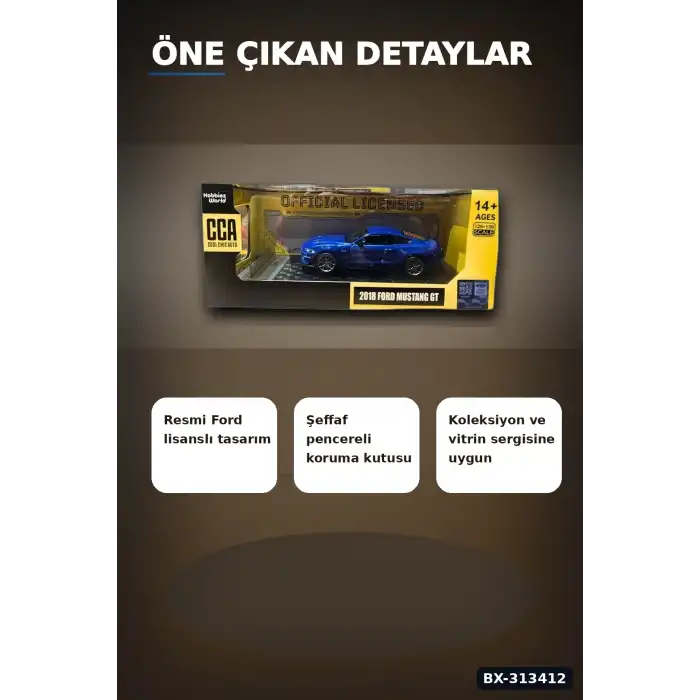 Detayli 1/32 Olcek 2018 Ford Mustang GT Kirmizi Kasik Model Araba Vitrin Icin 1 Adet BX-313412