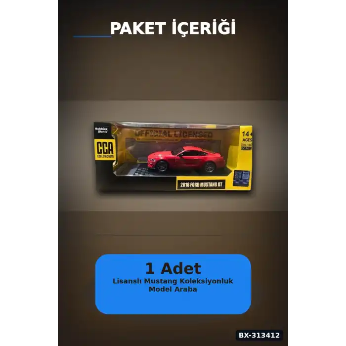 Detayli 1/32 Olcek 2018 Ford Mustang GT Kirmizi Kasik Model Araba Vitrin Icin 1 Adet BX-313412
