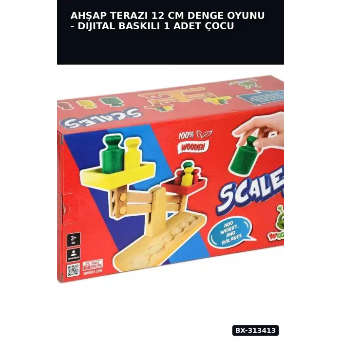 Ahşap Terazi 12 Cm Denge Oyunu - Dijital Baskılı 1 Adet Çocuk Aktivite Seti BX-313413
