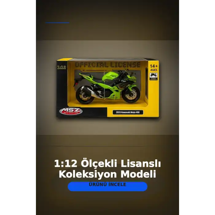 Detaylı 1/12 2023 Kawasaki Ninja 400 Motosiklet - Koleksiyonluk Tekli Paket BX-313415