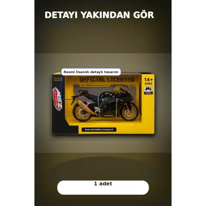 Spor Motosiklet Modeli 1/12 Ölçekli - Honda CBR1000RR R Fireblade Minyatür, Koleksiyonluk BX-313416