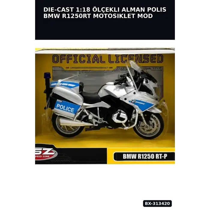 Die-Cast 1:18 Ölçekli Alman Polis BMW R1250RT Motosiklet Modeli 1 Adet BX-313420