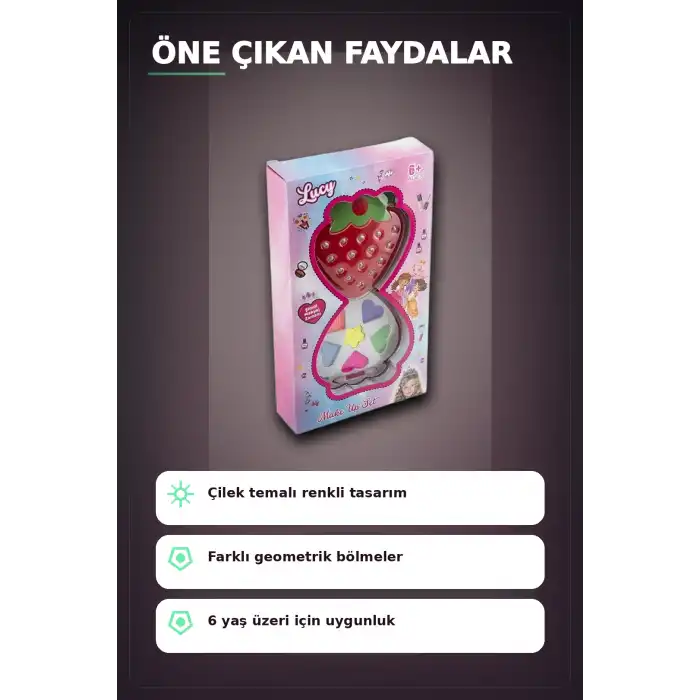 Kutulu Tekli Makyaj Seti - Çocuklar Için Şık Hediye Paketli Kozmetik Oyun Seti BX-313421