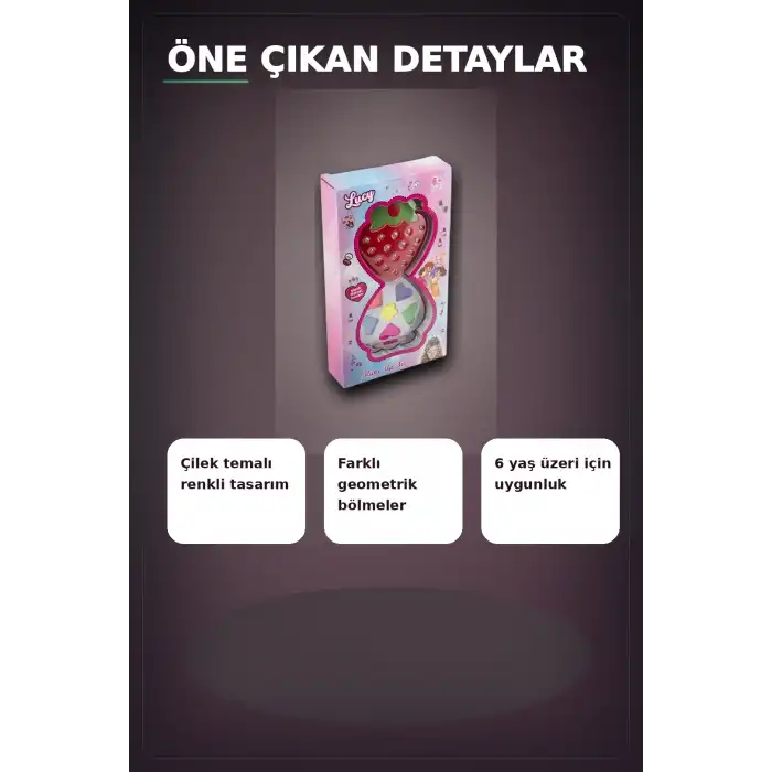 Kutulu Tekli Makyaj Seti - Çocuklar Için Şık Hediye Paketli Kozmetik Oyun Seti BX-313421