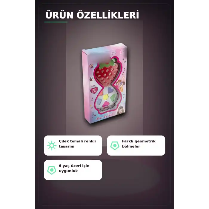 Kutulu Tekli Makyaj Seti - Çocuklar Için Şık Hediye Paketli Kozmetik Oyun Seti BX-313421