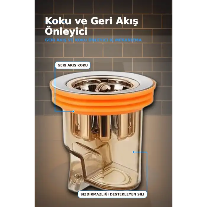 Koku Onleyici DN40 DN50 Gider Aparati Paslanmaz Celik Izgarali Silikon Contali Sifon BX-313423