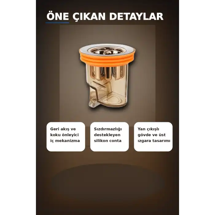Koku Onleyici DN40 DN50 Gider Aparati Paslanmaz Celik Izgarali Silikon Contali Sifon BX-313423
