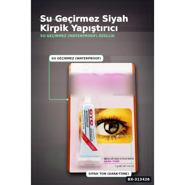 Hızlı Kuruyan Siyah Kirpik Yapıştırıcı 362 - Tek Şişe, Profesyonel Kozmetik Aksesuarı BX-313426