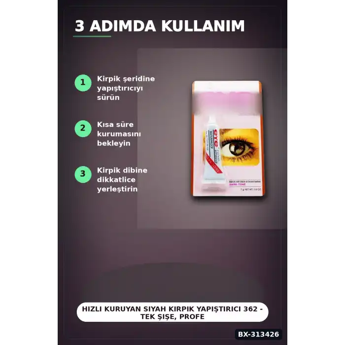 Hızlı Kuruyan Siyah Kirpik Yapıştırıcı 362 - Tek Şişe, Profesyonel Kozmetik Aksesuarı BX-313426