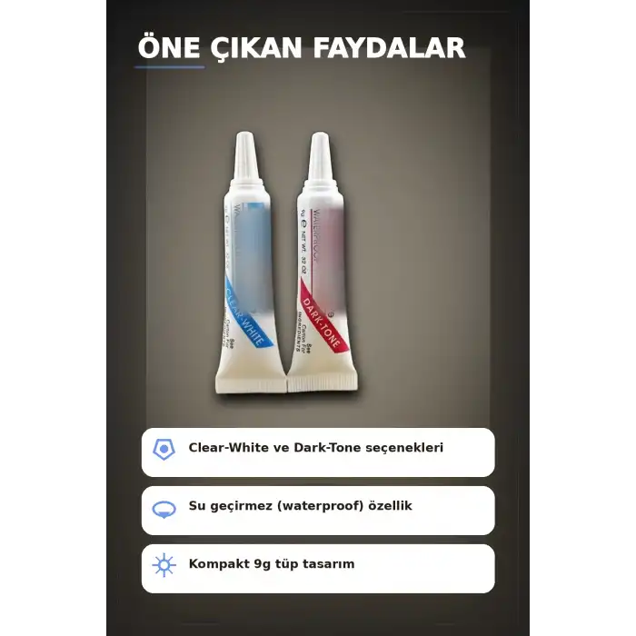 Kirpik Yapistirici Beyaz Ve Siyah Ikili Set - 2 Adet, Takma Kirpik Yapistiricisi BX-313427