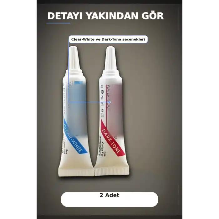 Kirpik Yapistirici Beyaz Ve Siyah Ikili Set - 2 Adet, Takma Kirpik Yapistiricisi BX-313427