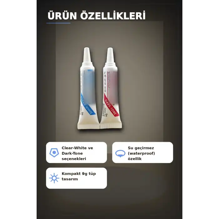 Kirpik Yapistirici Beyaz Ve Siyah Ikili Set - 2 Adet, Takma Kirpik Yapistiricisi BX-313427
