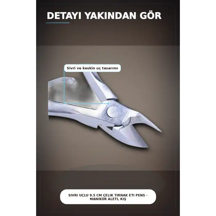 Sivri Uçlu 9.5 cm Çelik Tırnak Eti Pens - Manikür Aleti, Kişisel Bakım BX-313431