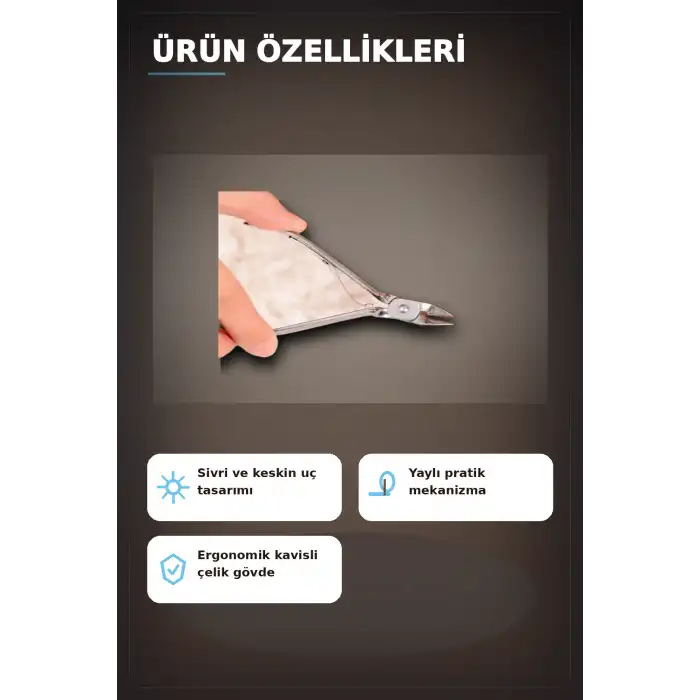 Sivri Uçlu 9.5 cm Çelik Tırnak Eti Pens - Manikür Aleti, Kişisel Bakım BX-313431