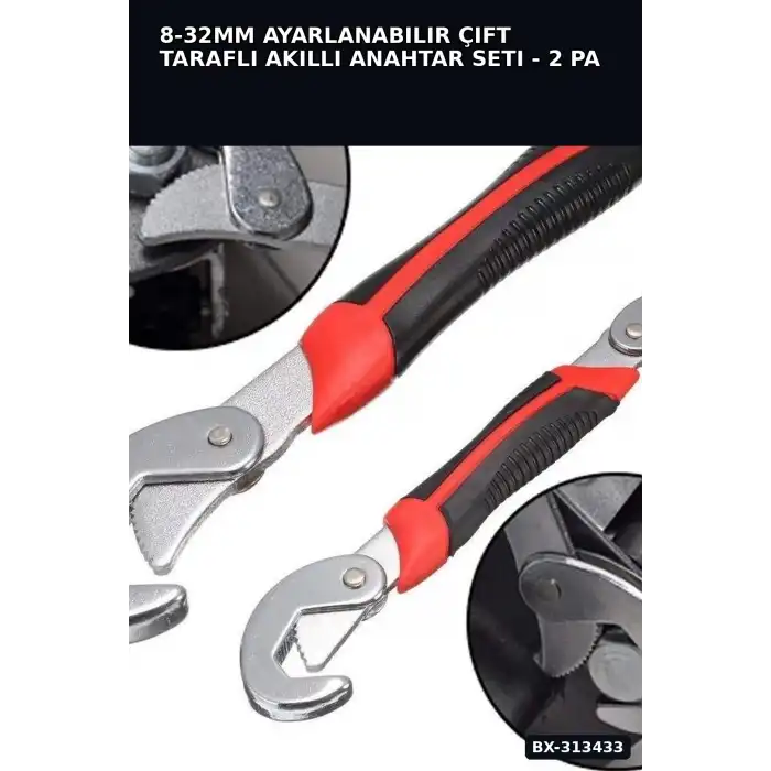 8-32mm Ayarlanabilir Çift Taraflı Akıllı Anahtar Seti - 2 Parça Kombine El Aleti BX-313433
