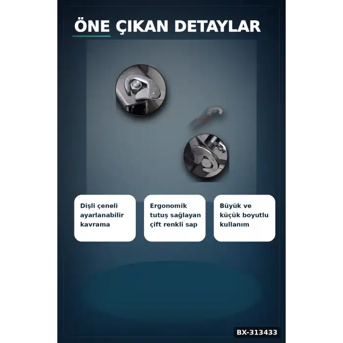 8-32mm Ayarlanabilir Çift Taraflı Akıllı Anahtar Seti - 2 Parça Kombine El Aleti BX-313433