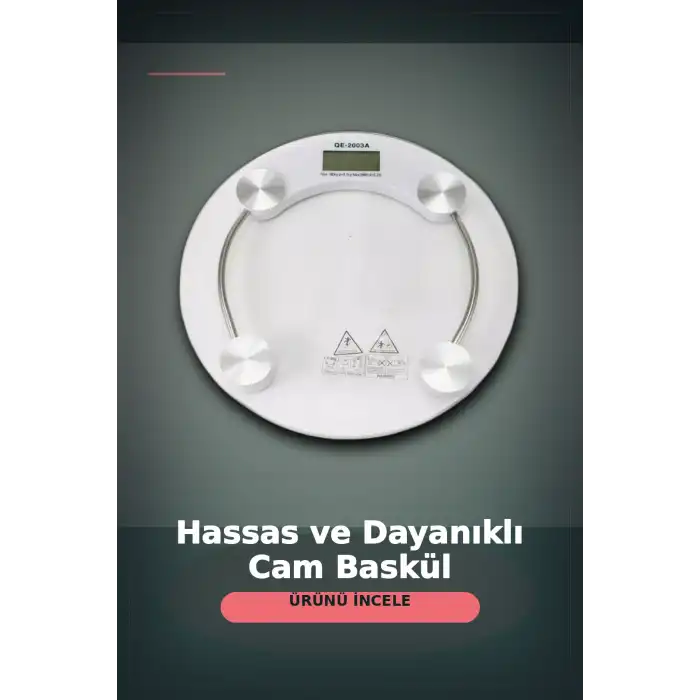 Temperli Cam 180 Kg Kapasiteli Dokunmatik Baskül - Şeffaf Dijital Tartı, Ev Kullanımı BX-313434