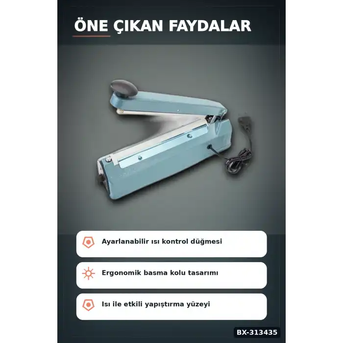 30 Cm Kaynaklı Alüminyum Gövdeli Poşet Ağzı Kapatma Makinası FS-300 Isı Ayarı 8 Kademe BX-313435