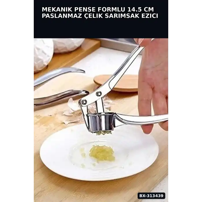 Mekanik Pense Formlu 14.5 cm Paslanmaz Çelik Sarımsak Ezici Alet 1 Adet BX-313439