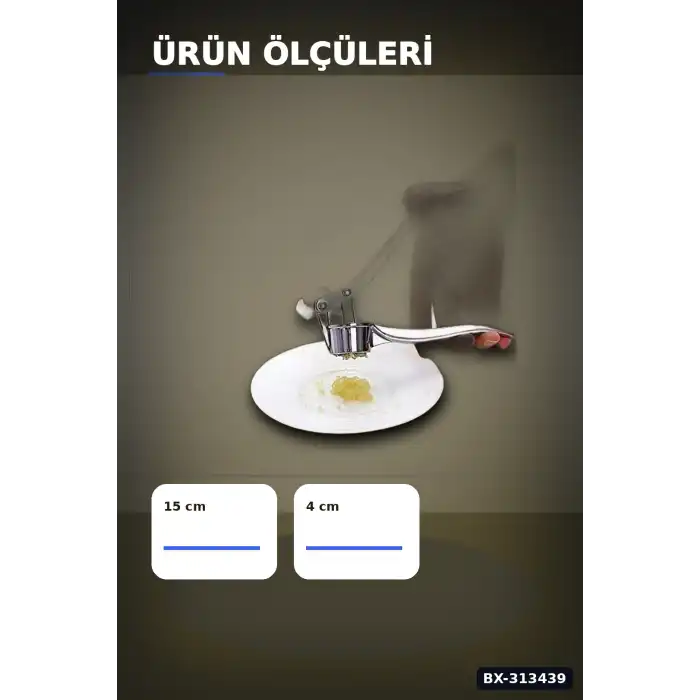 Mekanik Pense Formlu 14.5 cm Paslanmaz Çelik Sarımsak Ezici Alet 1 Adet BX-313439