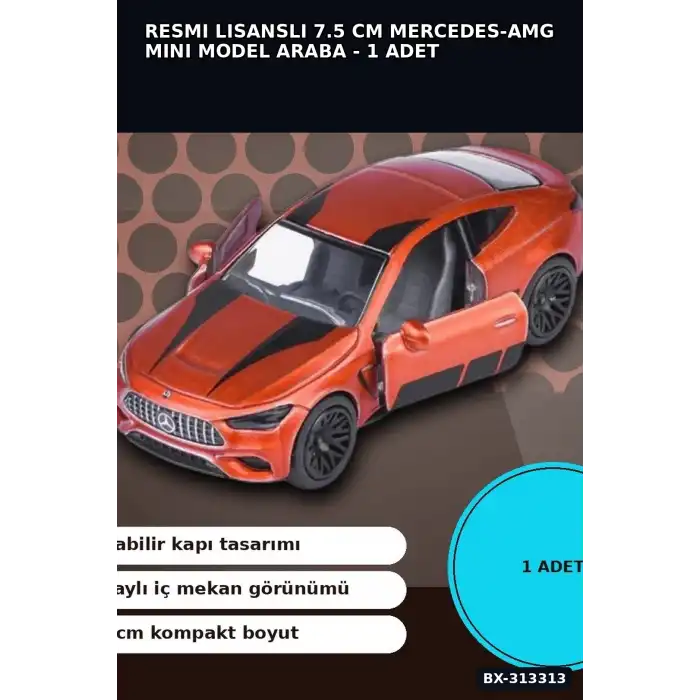 Resmi Lisanslı 7.5 cm Mercedes-AMG Mini Model Araba - 1 Adet, Koleksiyonluk Oyuncak BX-313313