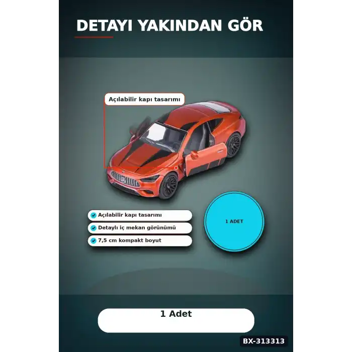 Resmi Lisanslı 7.5 cm Mercedes-AMG Mini Model Araba - 1 Adet, Koleksiyonluk Oyuncak BX-313313