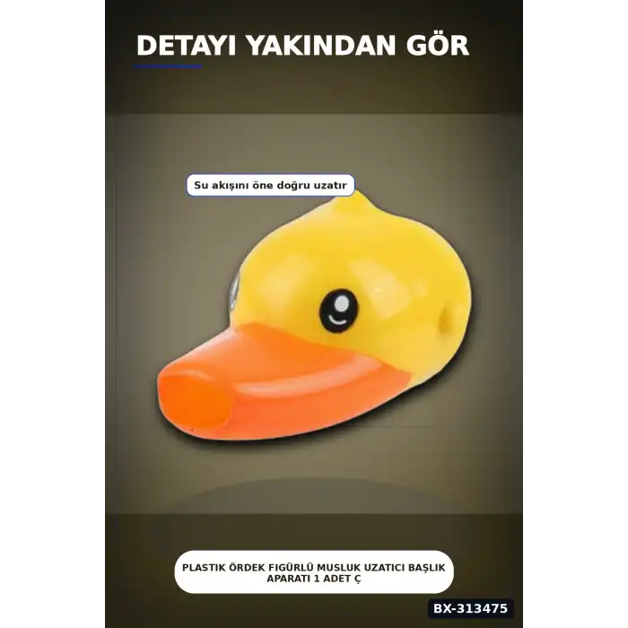 Plastik Ördek Figürlü Musluk Uzatıcı Başlık Aparatı 1 Adet Çocuk El Yıkama BX-313475