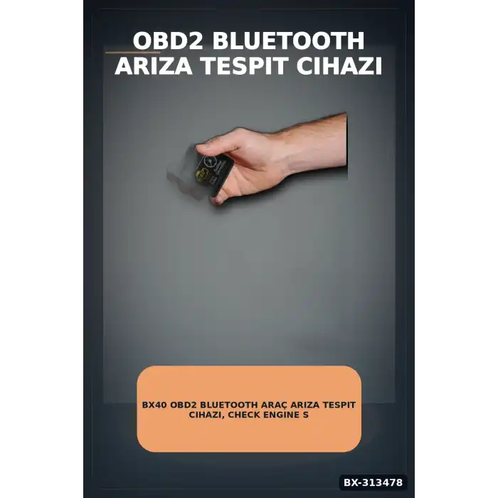 Bx40 OBD2 Bluetooth Araç Arıza Tespit Cihazı, Check Engine Sıfırlama, Scanner 1 Adet BX-313478