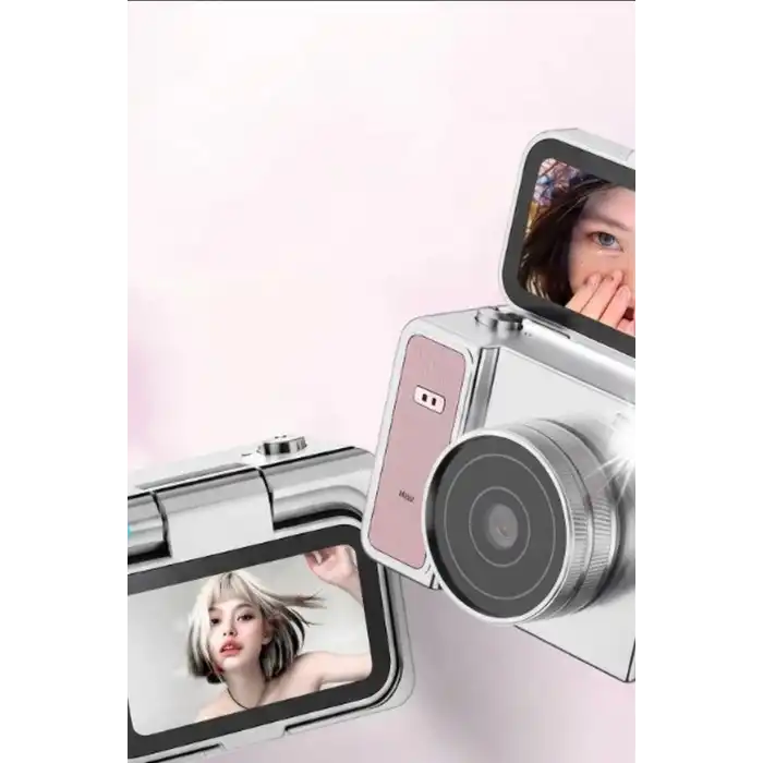 2K 1.47 İps Ekranlı 180 Derece Katlanabilir Mini Vlog Kamerası - Anahtarlık Boy BX-313483