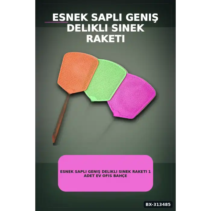 Esnek Saplı Geniş Delikli Sinek Raketi 1 Adet Ev Ofis Bahçe Yazlık Kullanımı BX-313485