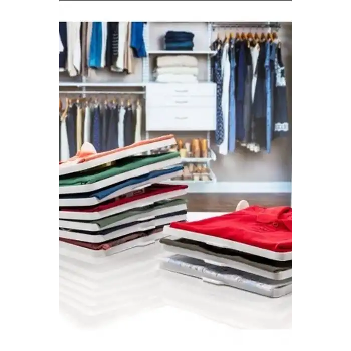 Katlanabilir Plastik Tişört Düzenleyici Aparat - 1 Adet, Dolap İçi Organizer BX-313490