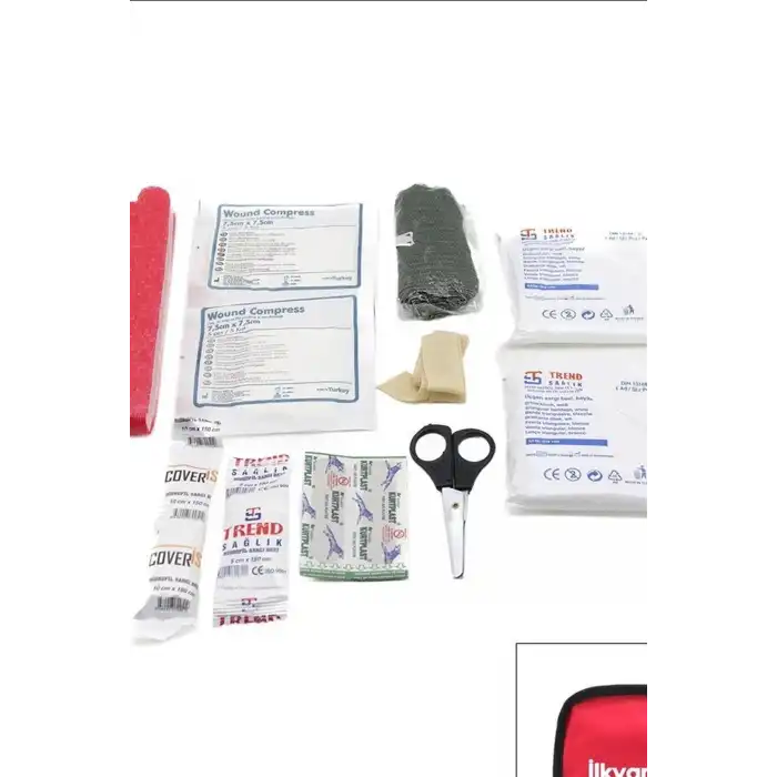 Fermuarlı Polyester Çantalı 17 Parça Acil İlk Yardım Seti Araba Ev Ofis BX-313494