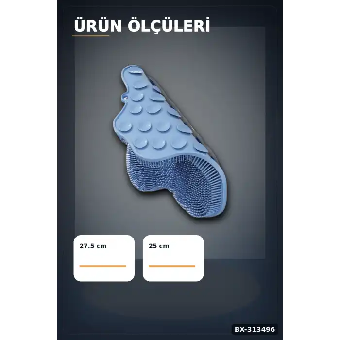 Vantuzlu Silikon Duş Masaj Fırçası 1 Adet - Ayak ve Sırt Temizliği İçin BX-313496
